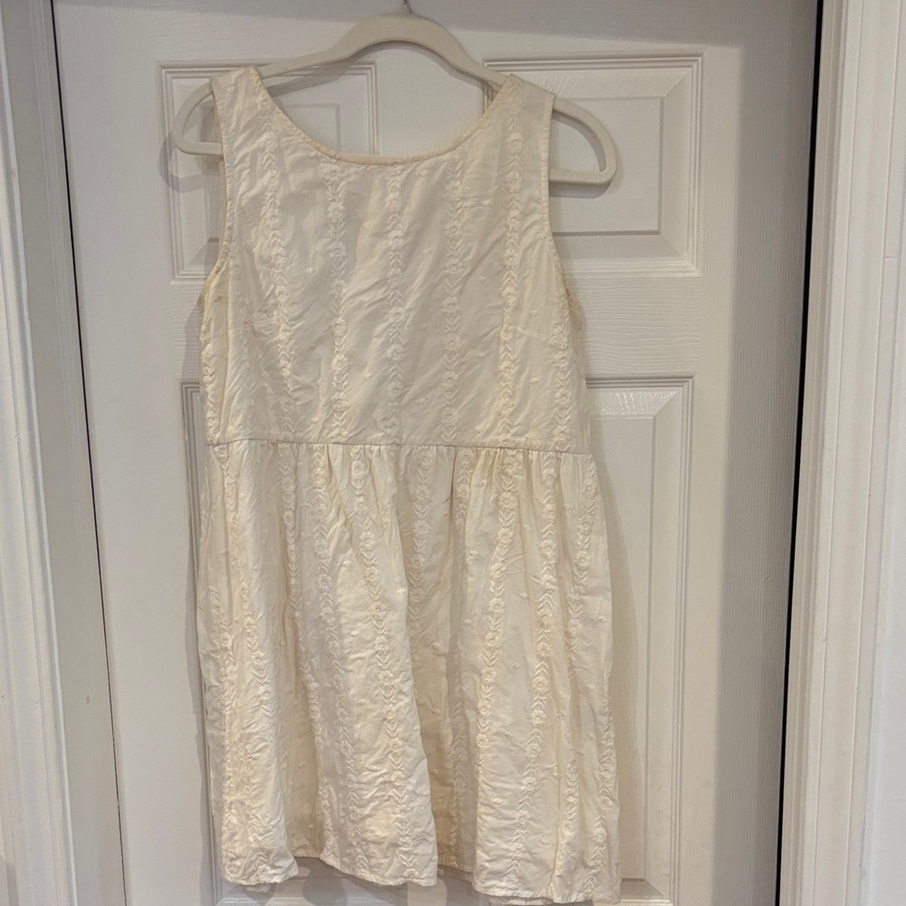 Sézane white cotton mini dress with keyhole back